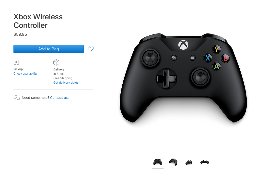 Apple ABD mağazasında Xbox Wireless Controller satmaya başladı