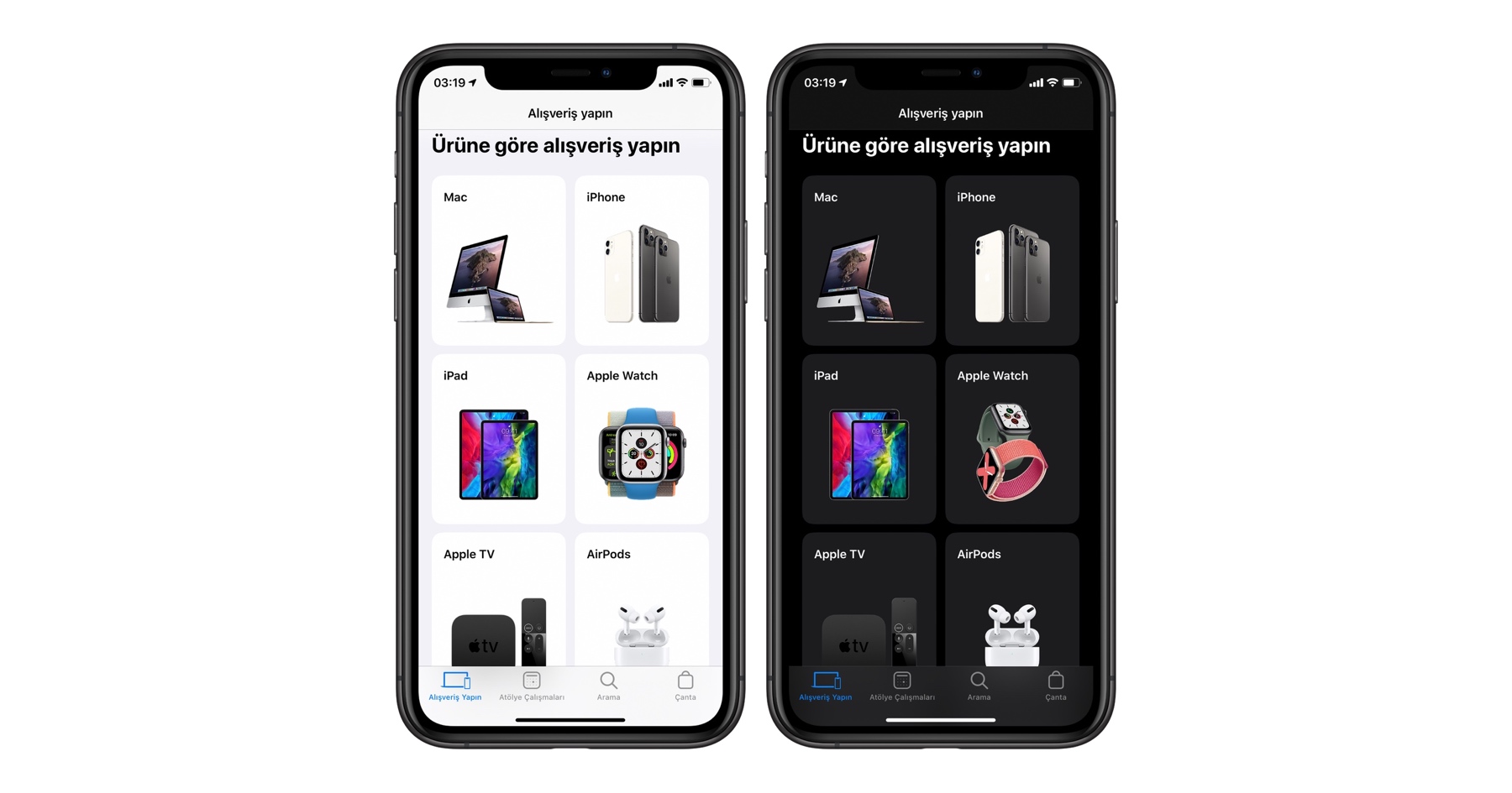 Apple Store uygulamasına Koyu Mod eklendi