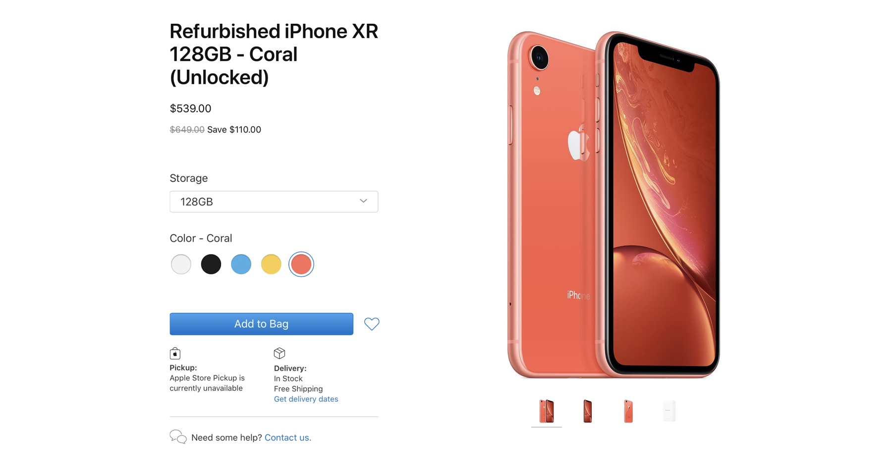 Yenilenmiş iPhone XR satışı ABD’de başladı